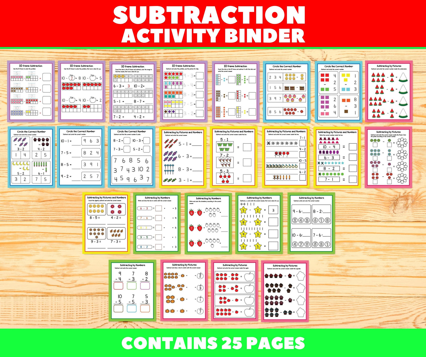 Subtraction Activity Binder Download