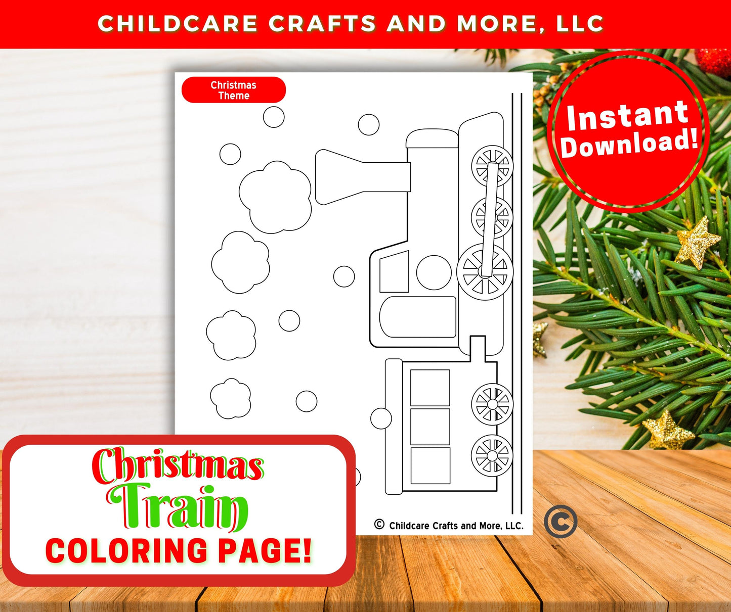 Christmas Train Coloring Page Christmas Single Download