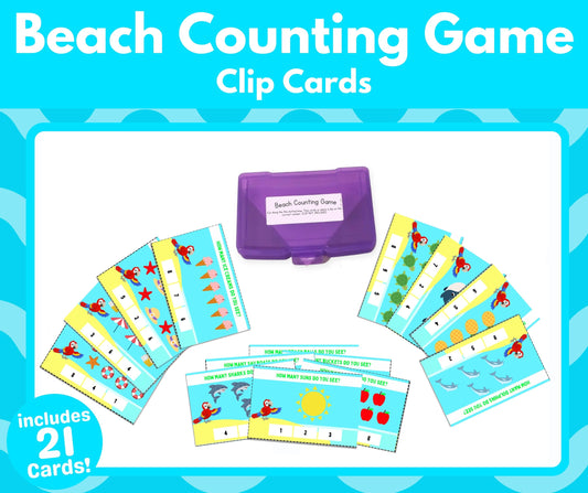 Beach Counting Game Clip Cards (Task Box Activity) - Download