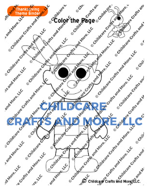 Indian Coloring Page Thanksgiving Single Download