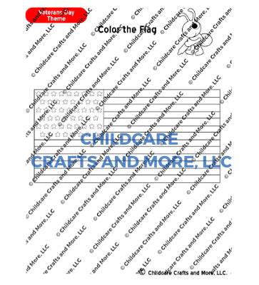 USA Flag Coloring Page Single Download