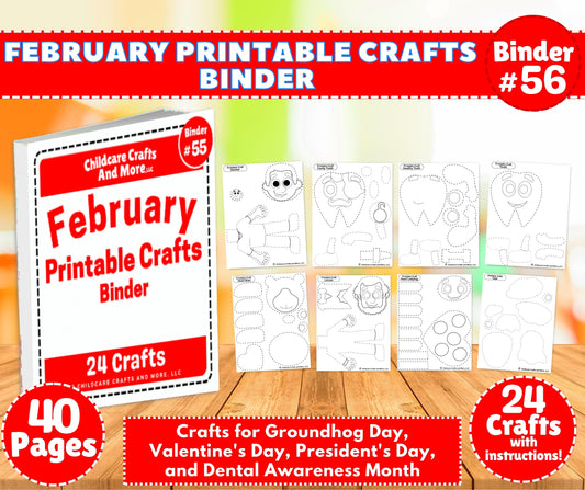 February Printable Crafts Binder - Download