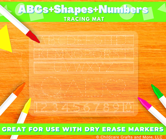 ABCs + Shapes + Numbers Tracing Mat