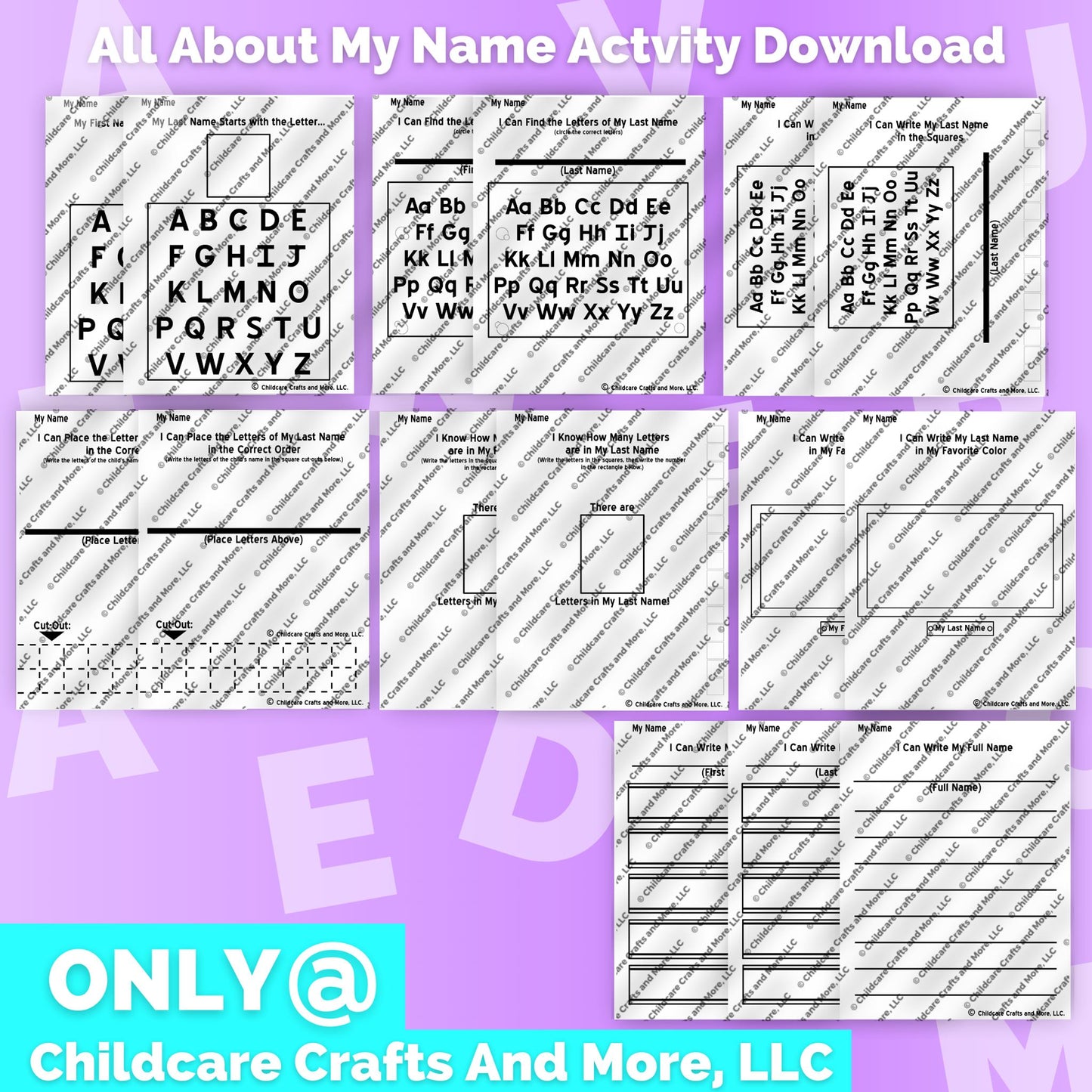 All About my Name Activities Binder Download