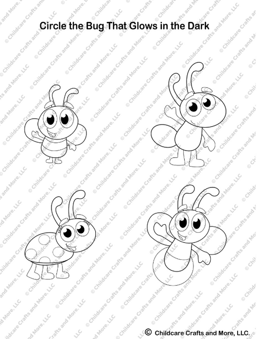 Circle the Bug that Glows in the Dark Activity Download