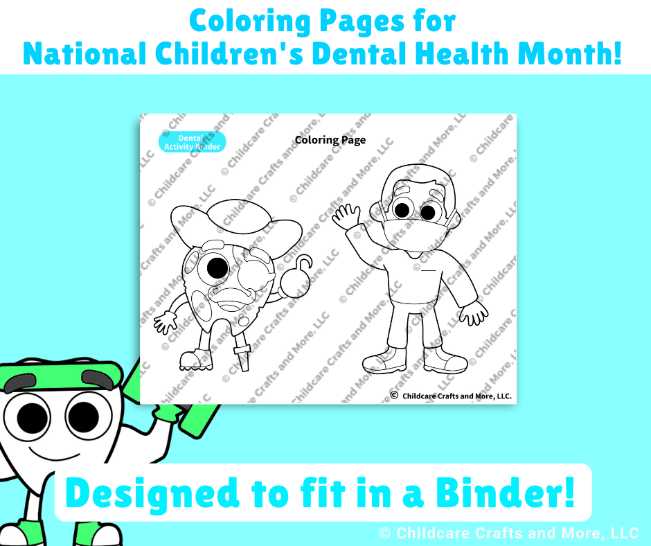 Tooth with Cavities Coloring Page