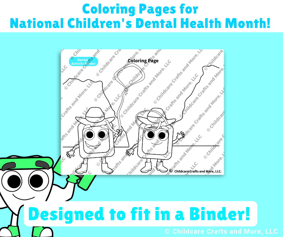 Dental Floss Boy and Girl Coloring Page