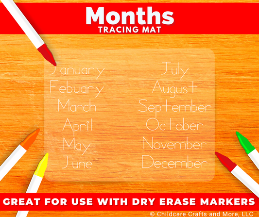 Months of the Year Tracing Mat