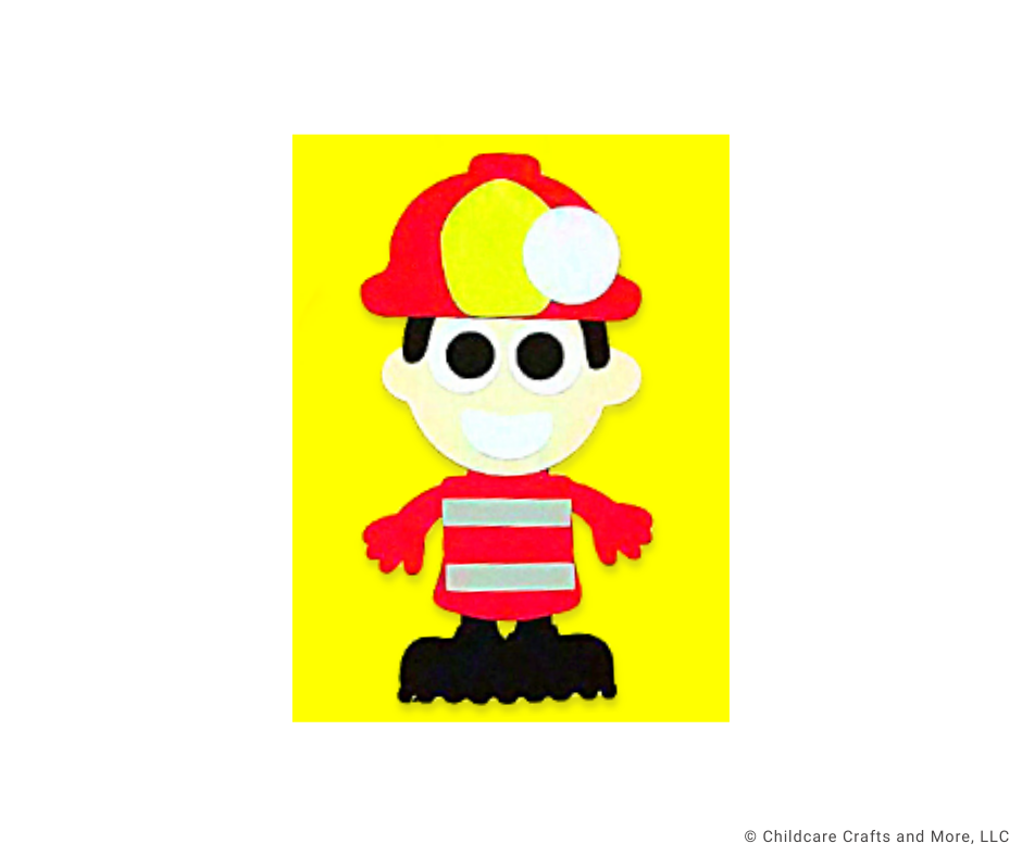Fire Fighter Man with Hair Single Craft Kit