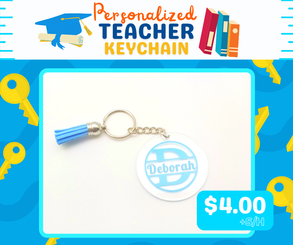 Personalized Teacher Keychain - First Letter