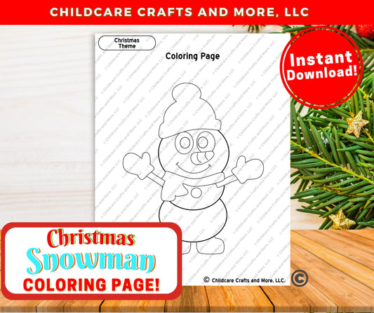 Snowman Coloring Page Christmas Single Download