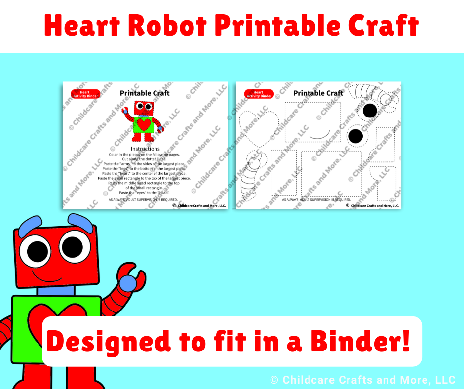 Heart Robot Printable Craft
