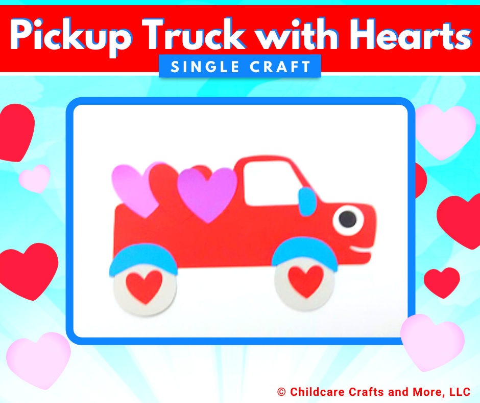 Pickup Truck with Hearts Craft Kit