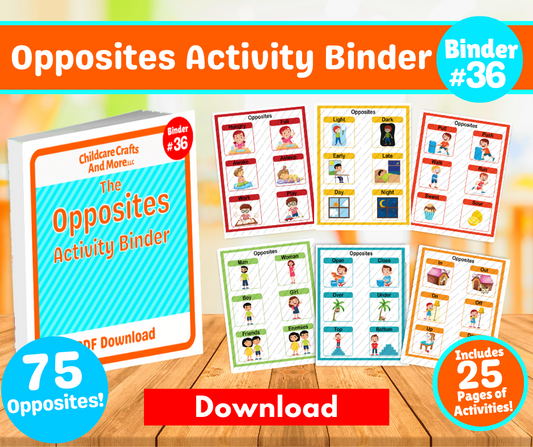 Opposites Activity Binder Download