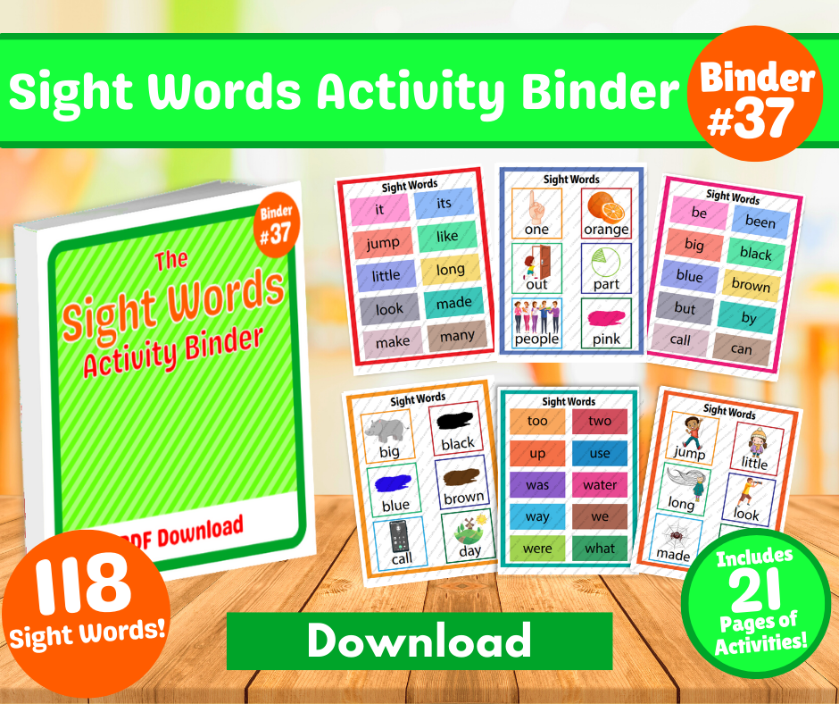 Sight Words Activity Binder Download