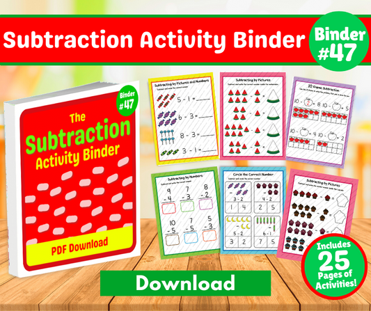 Subtraction Activity Binder Download
