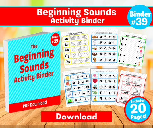 Beginning Sounds Activity Binder Download