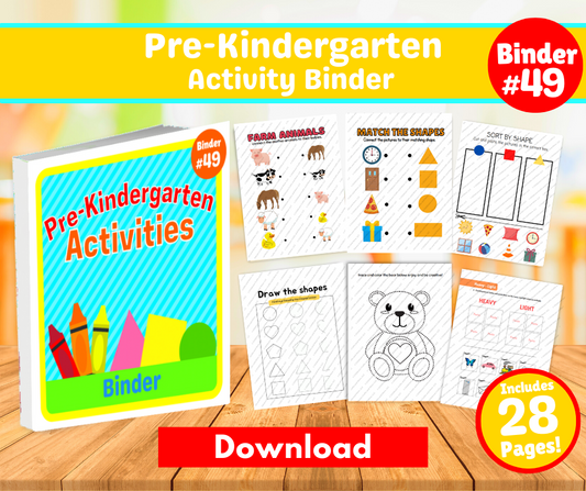 Pre-Kindergarten Activity Binder Download