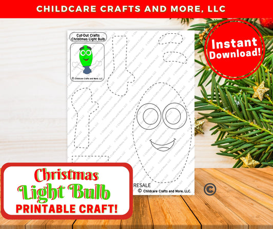 Christmas Light Bulb Printable Craft Download