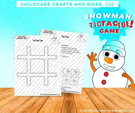 Snowman Tic-Tac-Toe Printable Game