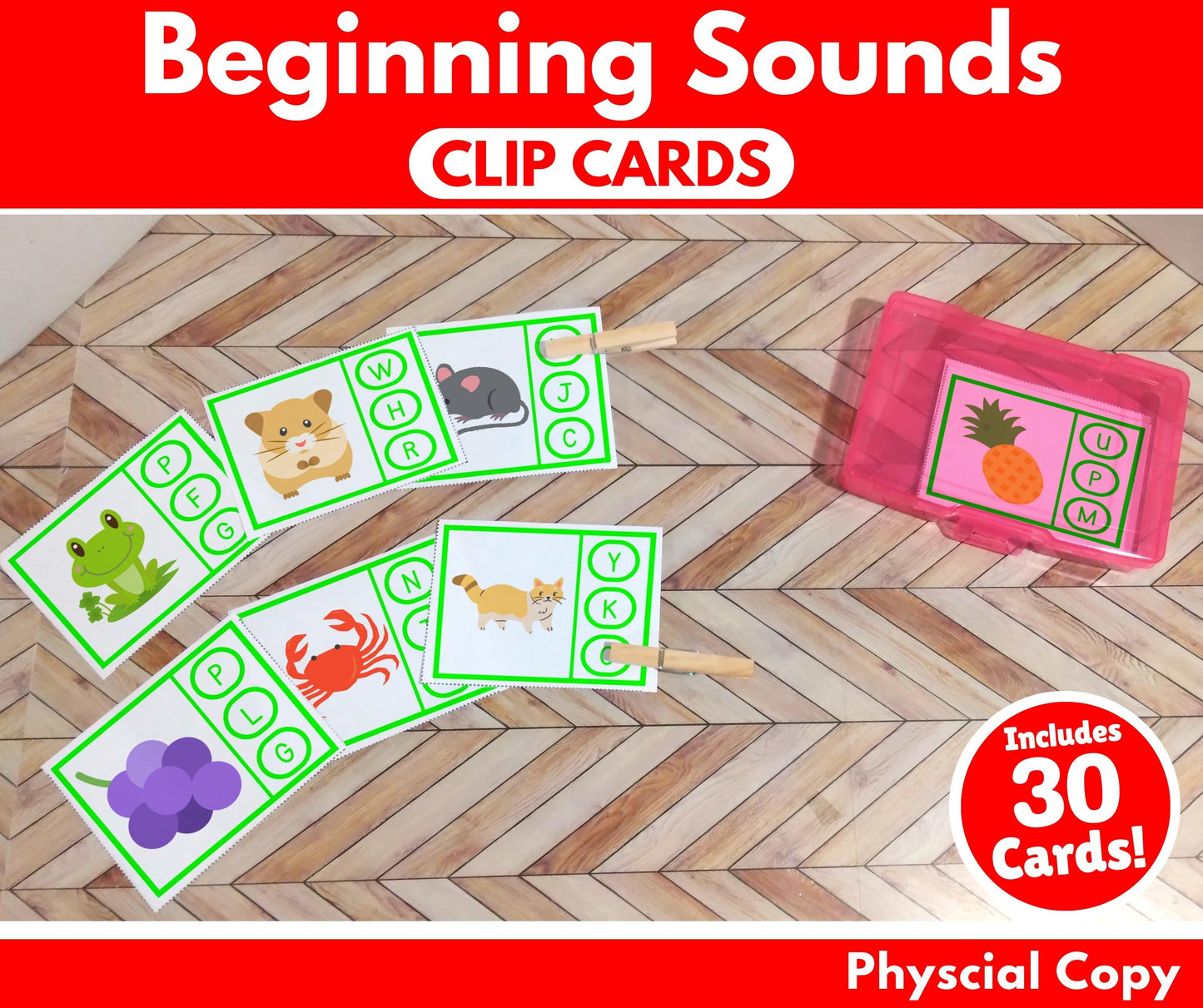 Beginning Sounds Clip Cards - Physical Copy