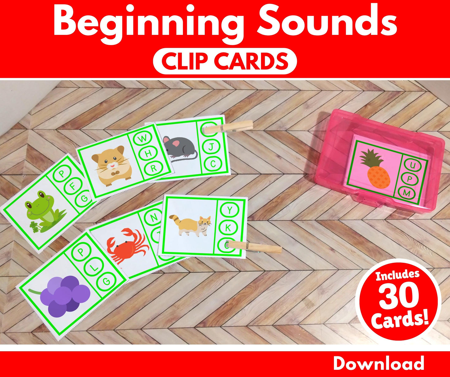 Beginning Sounds Clip Cards - Download