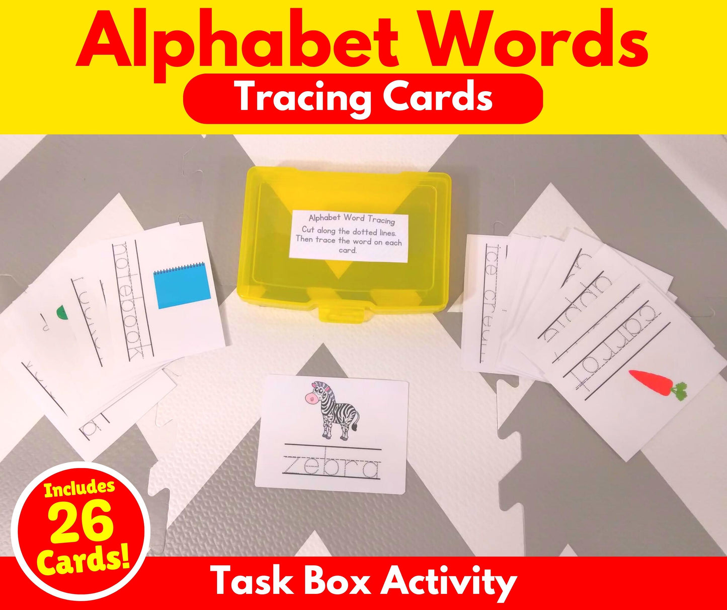 Alphabet Words Tracing Cards (Task Box Activity) - Download