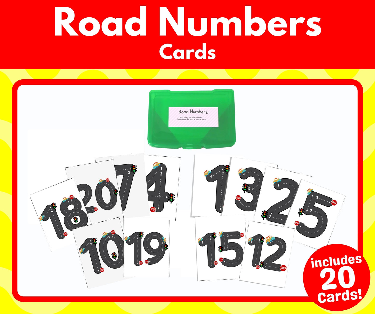 Road Numbers (1-20) Cards (Task Box Activity) - Download