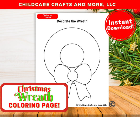 Christmas Wreath Coloring Page Christmas Single Download