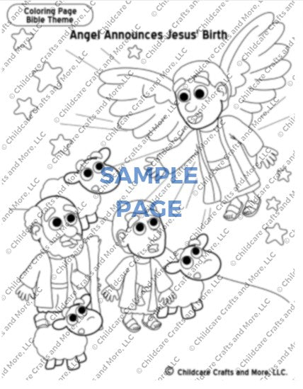 Angel Announces the Birth of Christ Christmas Coloring Page