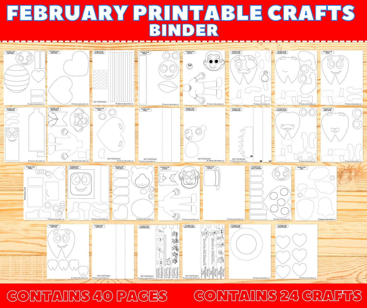 February Printable Crafts Binder - Download