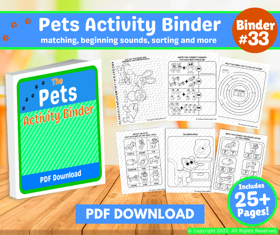 Pets Activity Binder DOWNLOAD