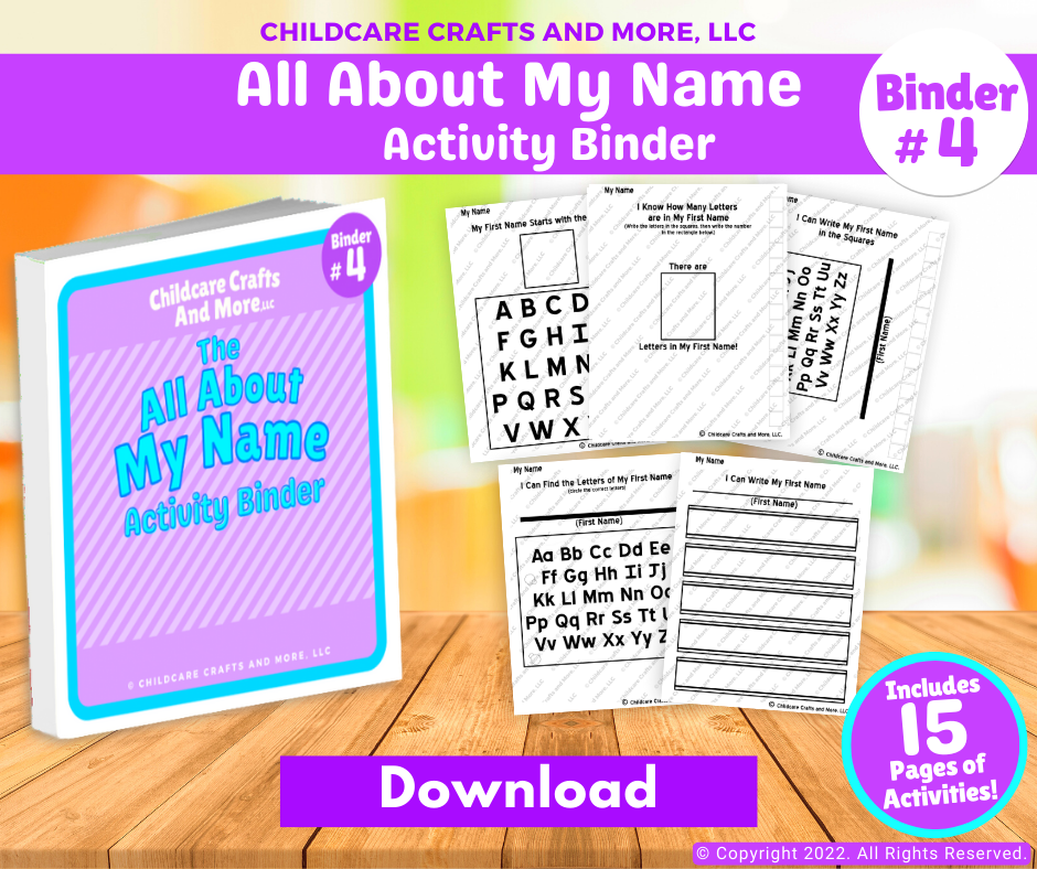 All About my Name Activities Binder Download