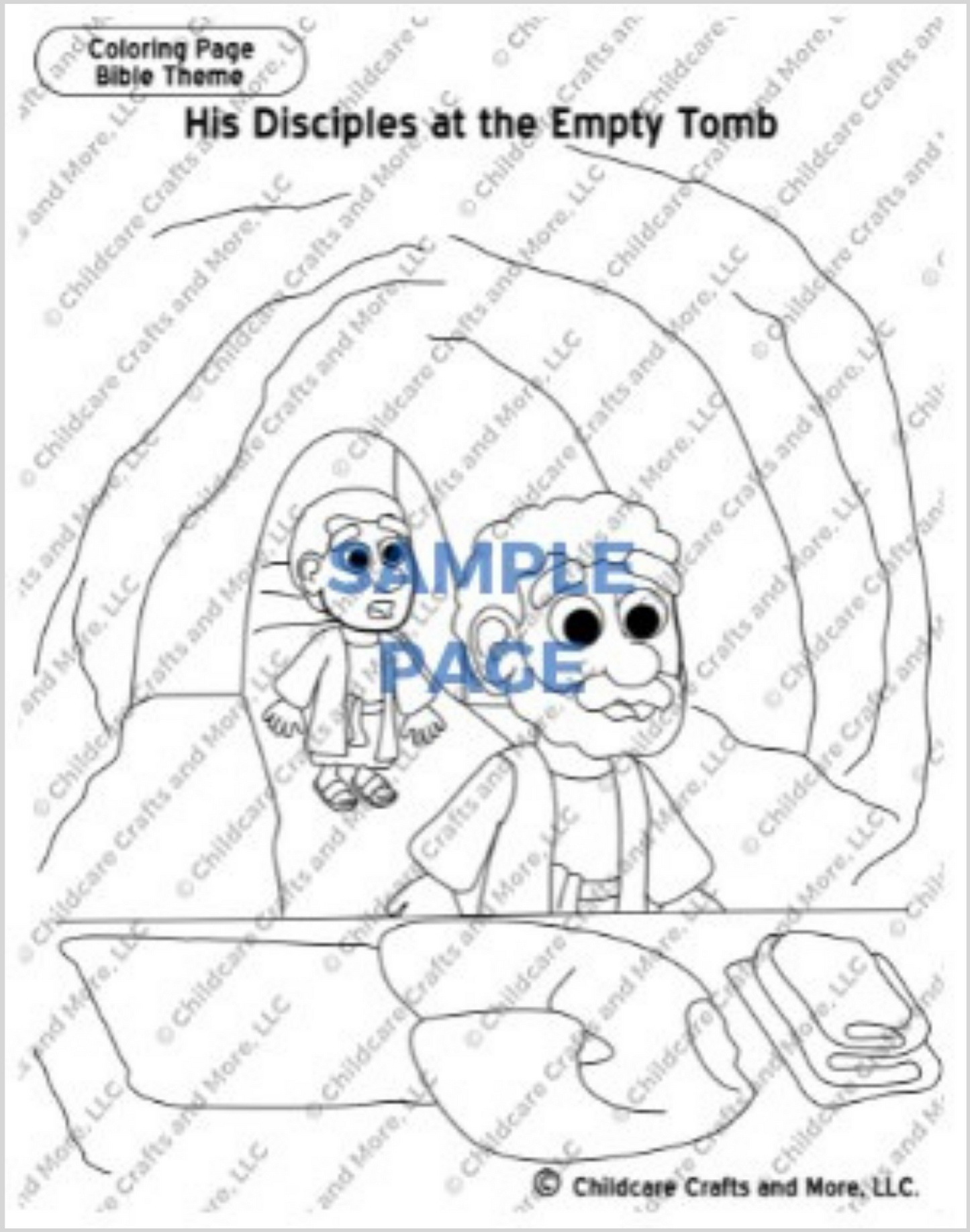 The Disciples at the Empty Tomb Coloring Page