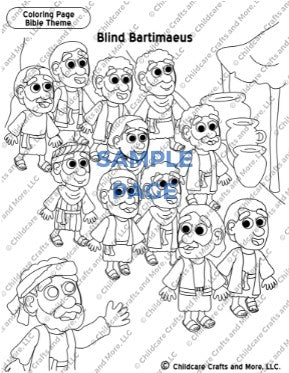 Jesus & Blind Bartimaeus Coloring Page