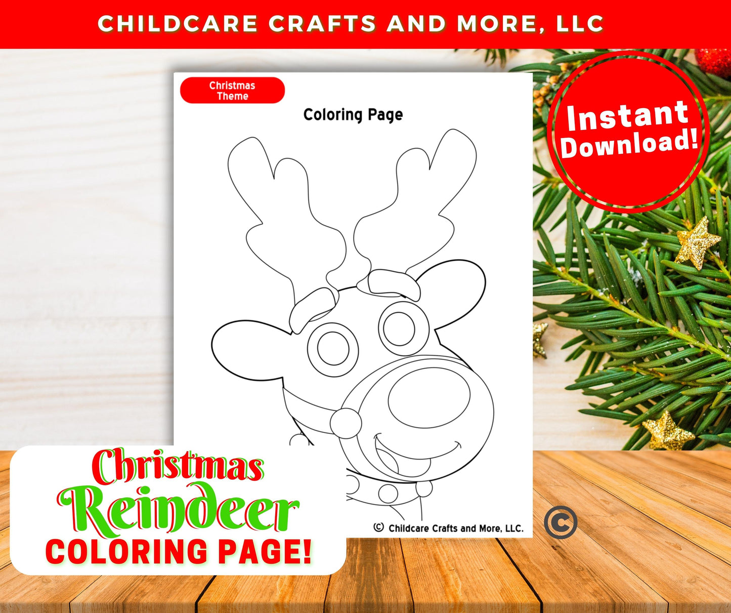Reindeer Coloring Page Download