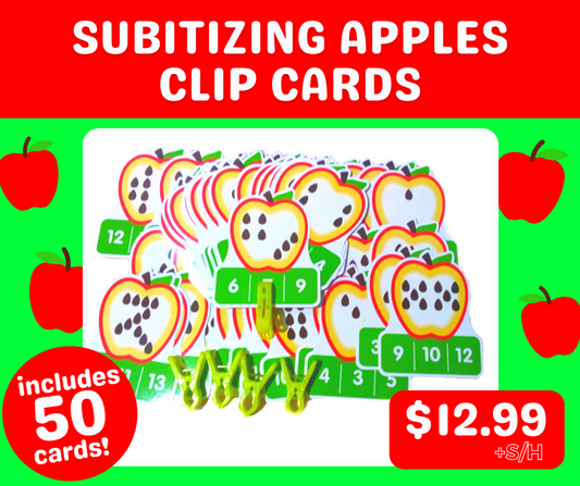 Apple Subitizing Clip Cards