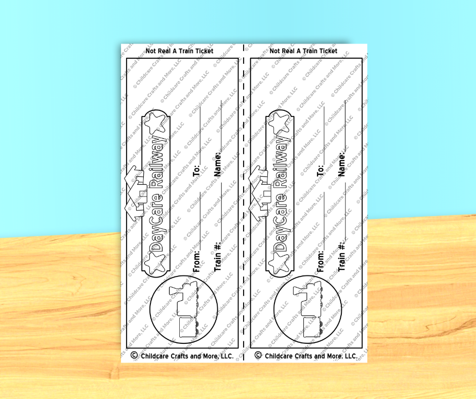 Train Ticket Printable Craft