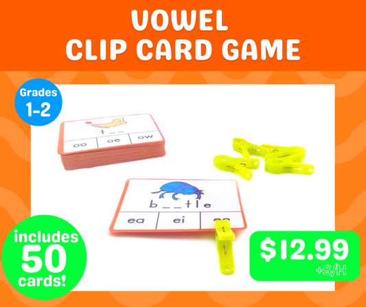 Vowel Clip Card Game